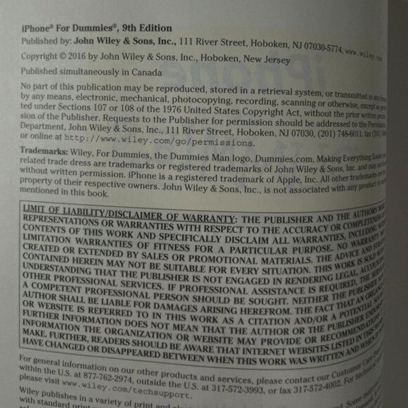 iPhone for Dummies, 9th Edition, Paperback Book, A Riley Brand, 2016 - Picture 6 of 8